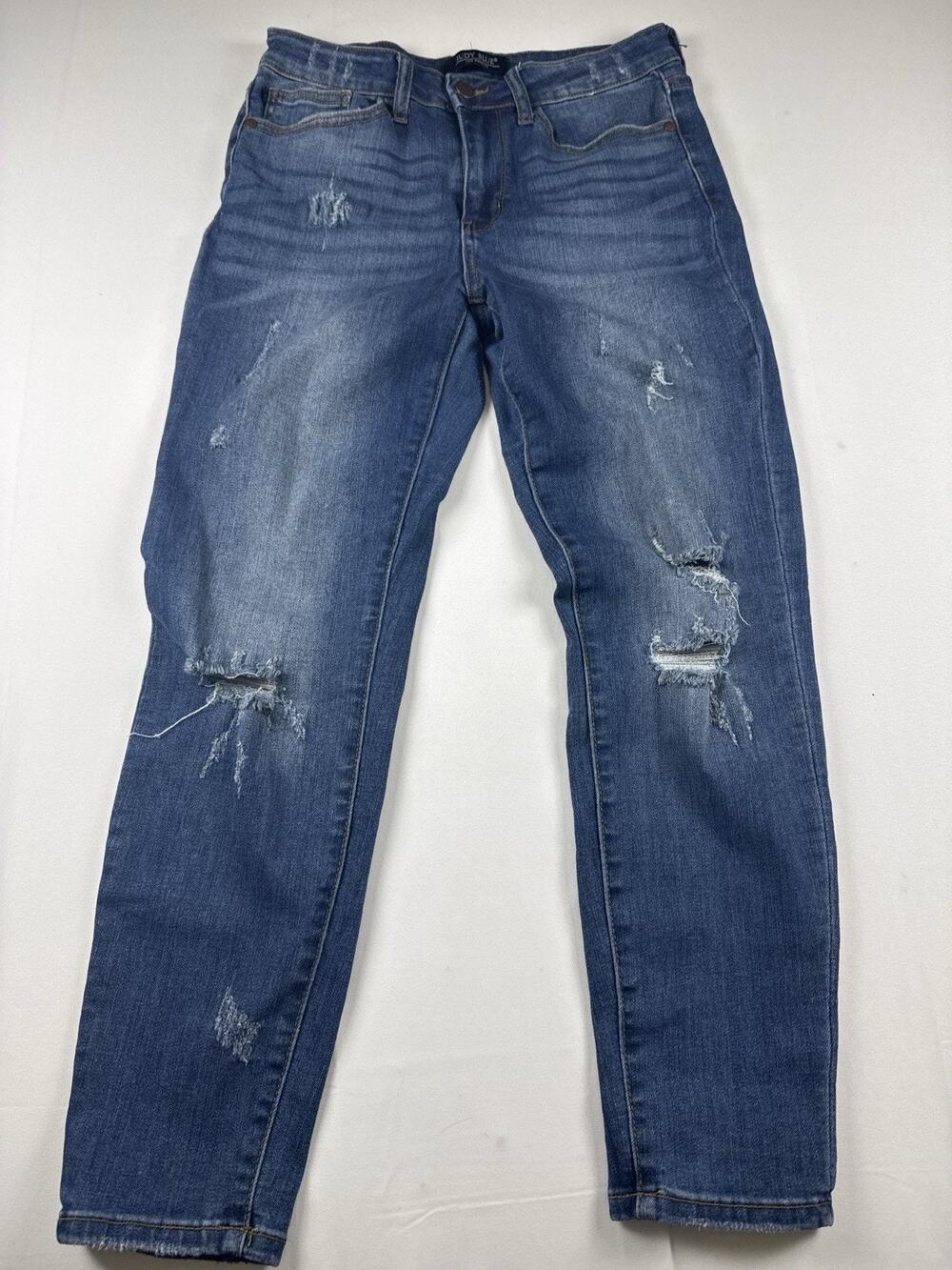 Judy Blue Jeans Womens 29 Relaxed Fit Distressed Denim Stretch